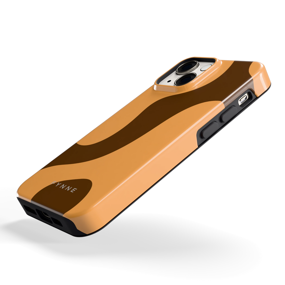 Karamel Vlekken hoesje voor iPhone 13 mini, schuin