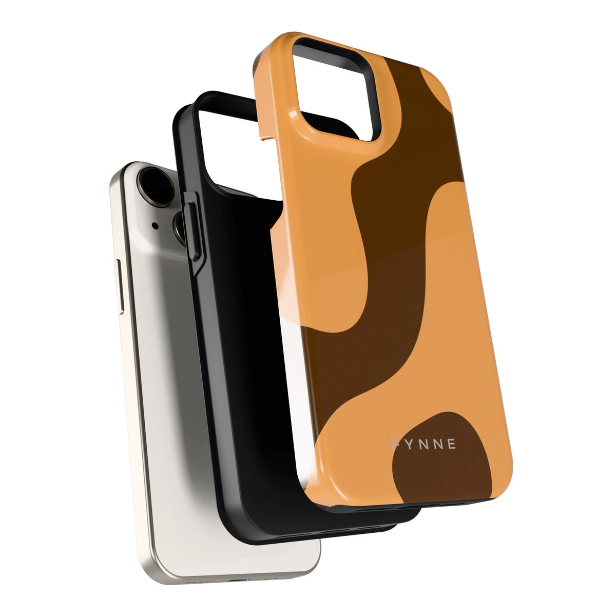 Karamel Vlekken hoesje voor iPhone 13 mini, los van de telefoon