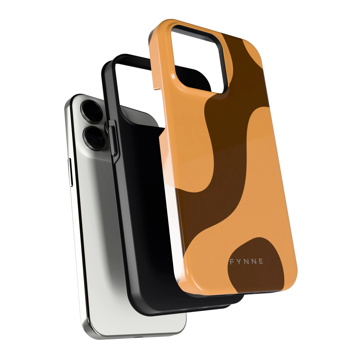 Karamel Vlekken hoesje voor iPhone 13 Pro, los van de telefoon
