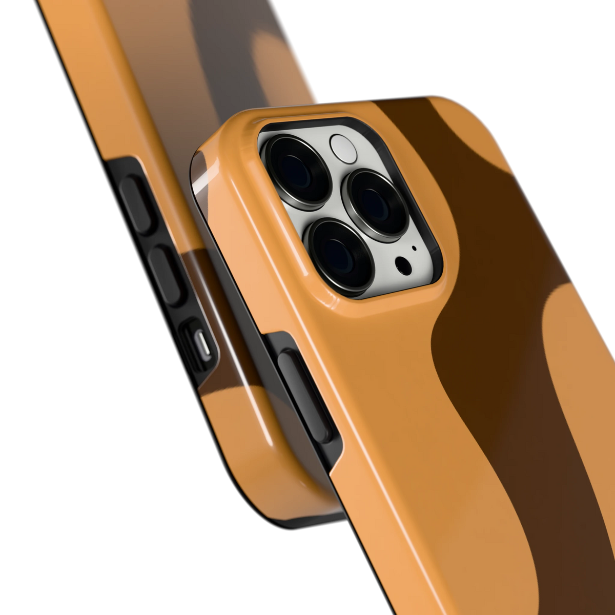 Karamel Vlekken hoesje voor iPhone 13 Pro Max, close-up