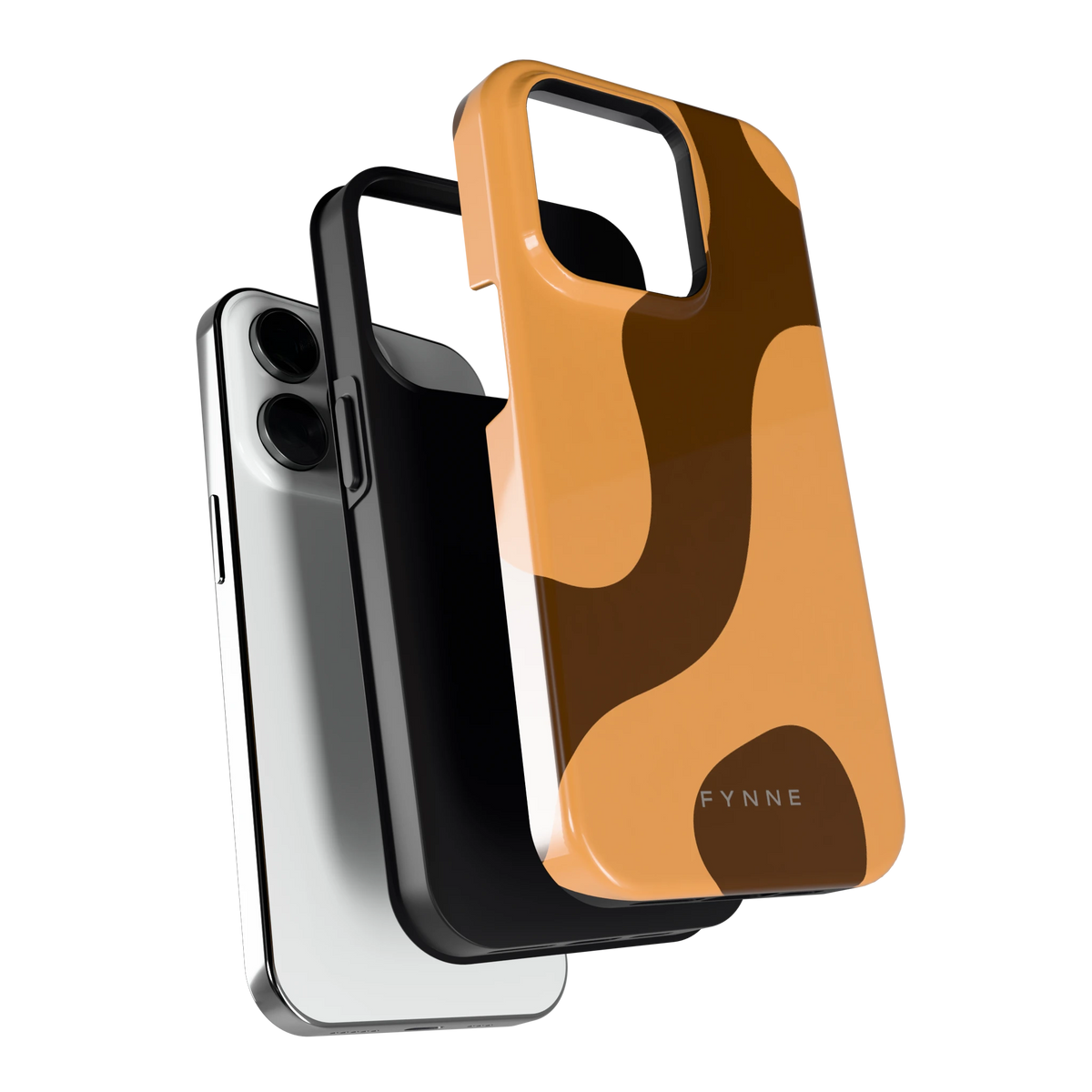 Karamel Vlekken hoesje voor iPhone 14 Pro, los van de telefoon