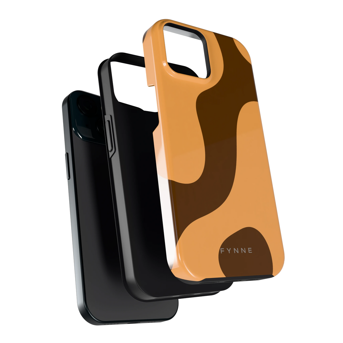Karamel Vlekken hoesje voor iPhone 15, los van de telefoon