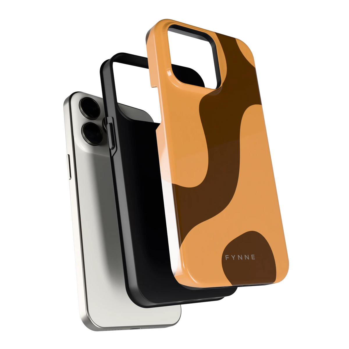 Karamel Vlekken hoesje voor iPhone 15 Pro Max, los van de telefoon