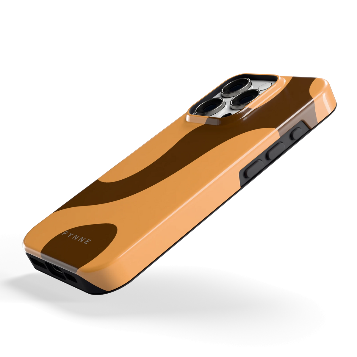 Karamel Vlekken hoesje voor iPhone 16 Pro, schuin