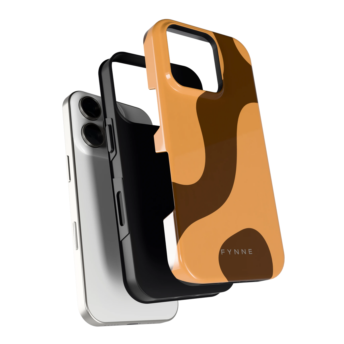 Karamel Vlekken hoesje voor iPhone 16 Pro, los van de telefoon