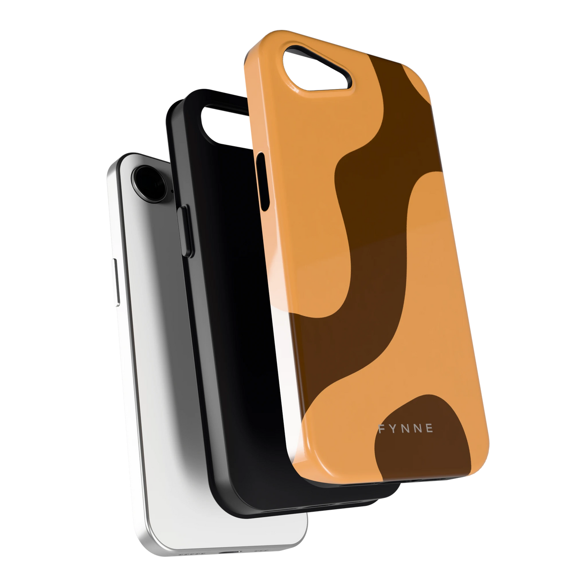 Karamel Vlekken hoesje voor iPhone 16e, los van de telefoon