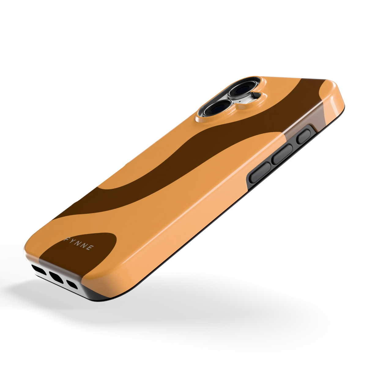 Karamel Vlekken hoesje voor iPhone 17, schuin
