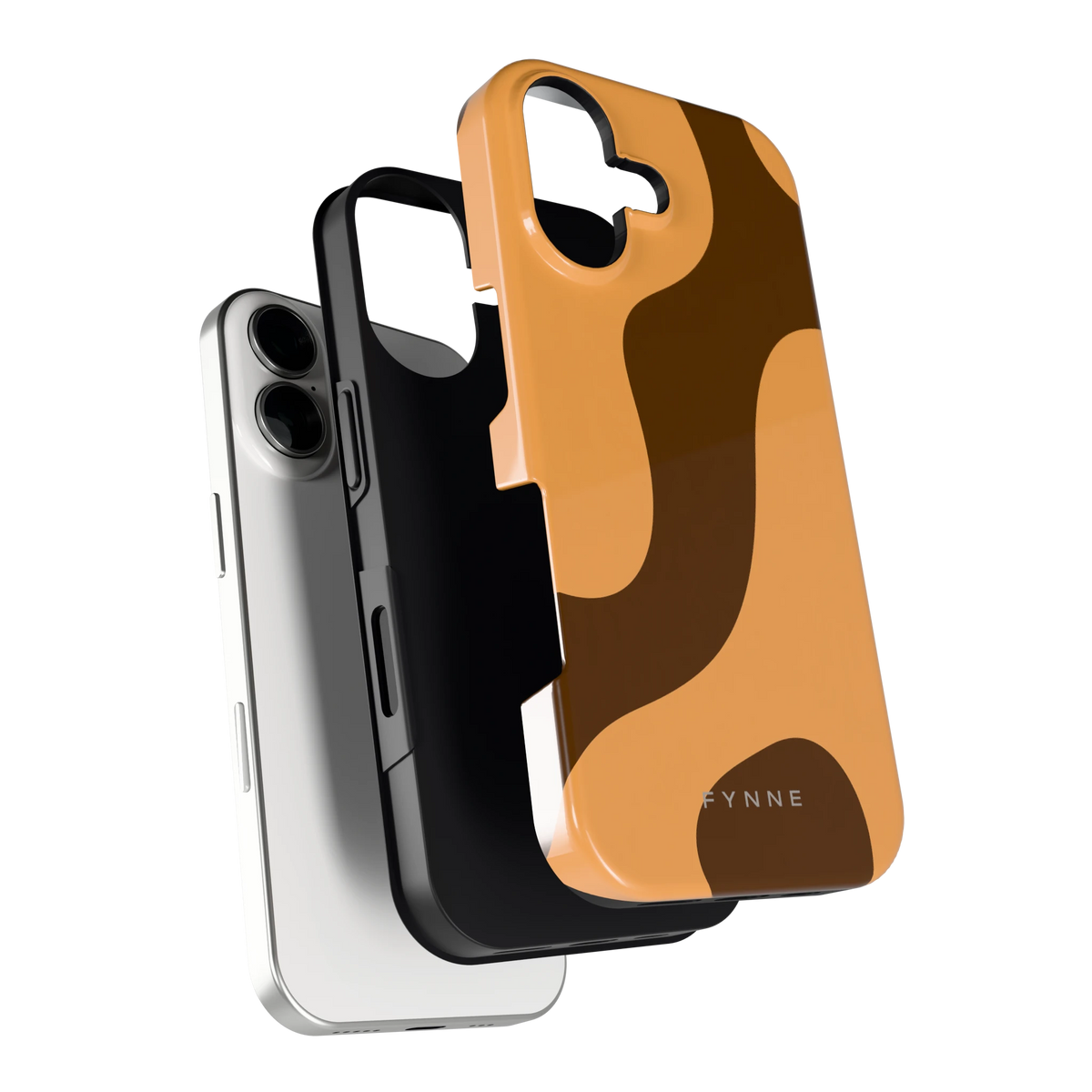 Karamel Vlekken hoesje voor iPhone 17, los van de telefoon