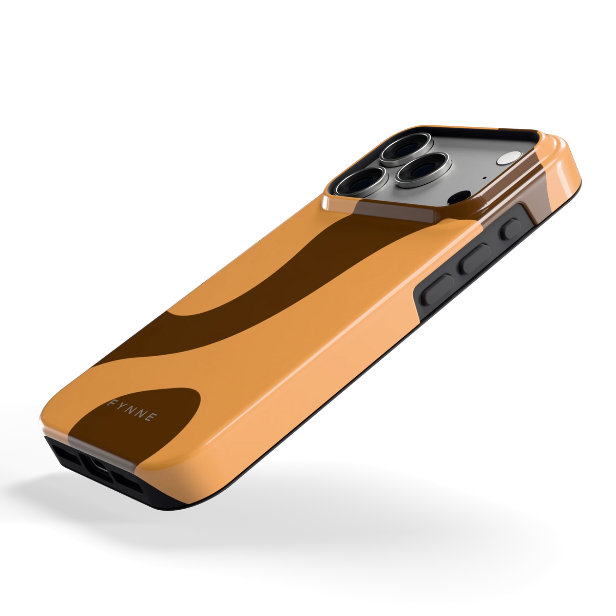 Karamel Vlekken hoesje voor iPhone 18 Pro, schuin