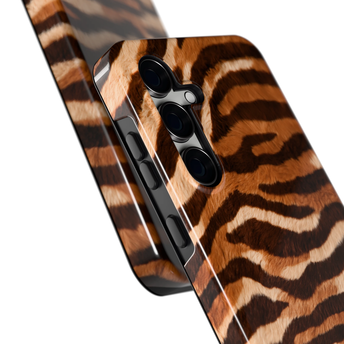 Caramel Zebra hoesje voor Galaxy S24 FE, close-up