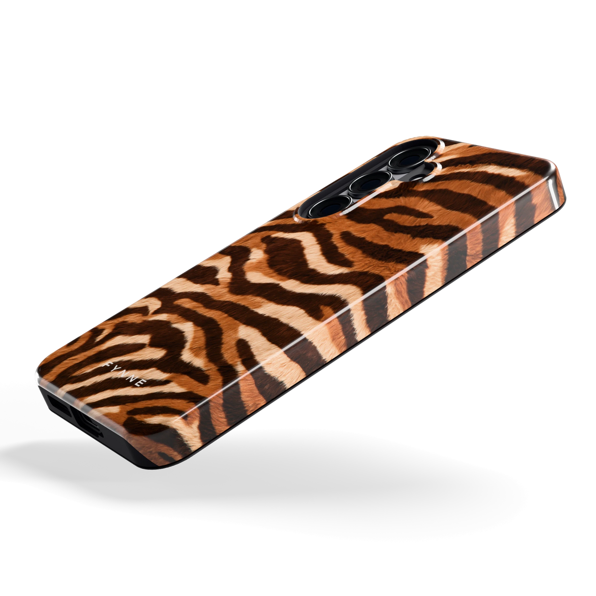 Caramel Zebra hoesje voor Galaxy S25, schuin