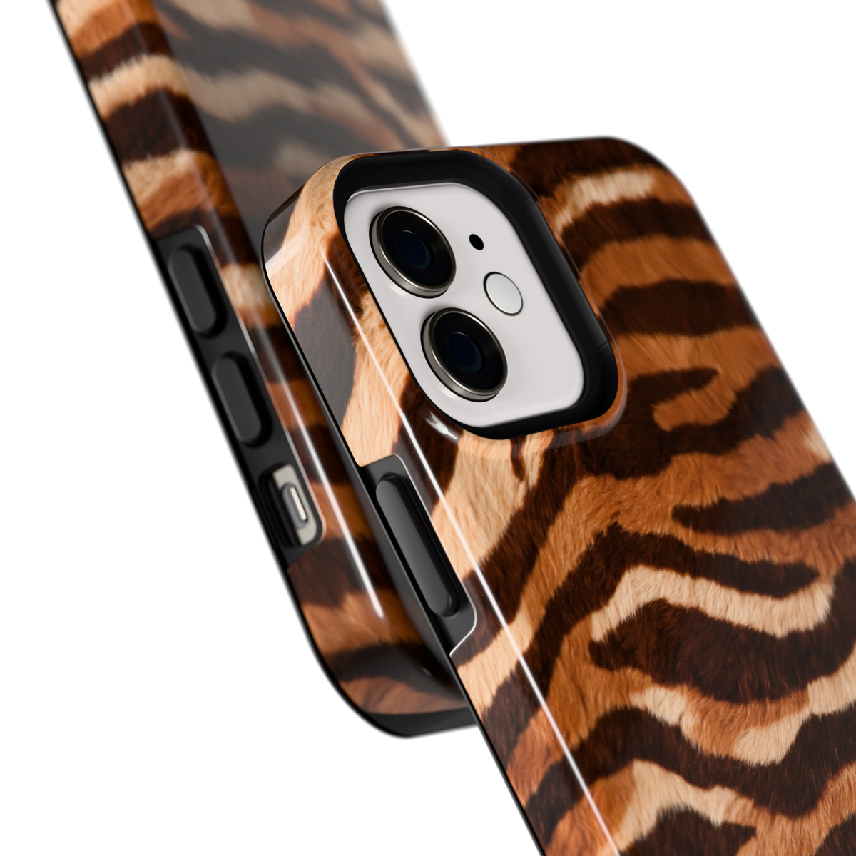 Caramel Zebra hoesje voor iPhone 12, close-up