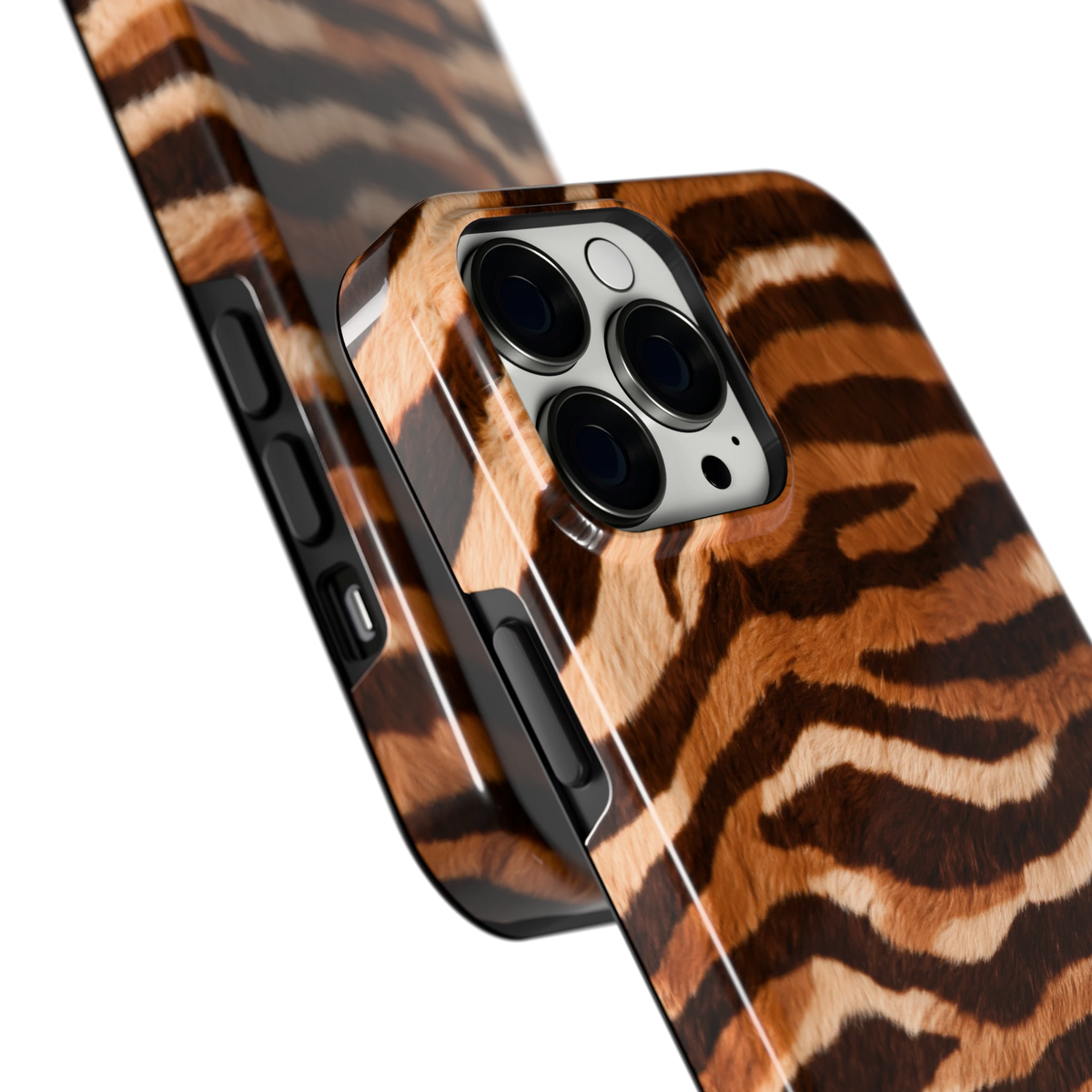Caramel Zebra hoesje voor iPhone 13 Pro Max, close-up