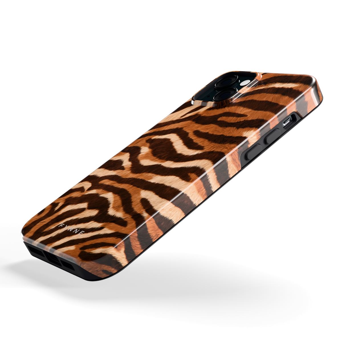 Caramel Zebra hoesje voor iPhone 15 Plus, schuin