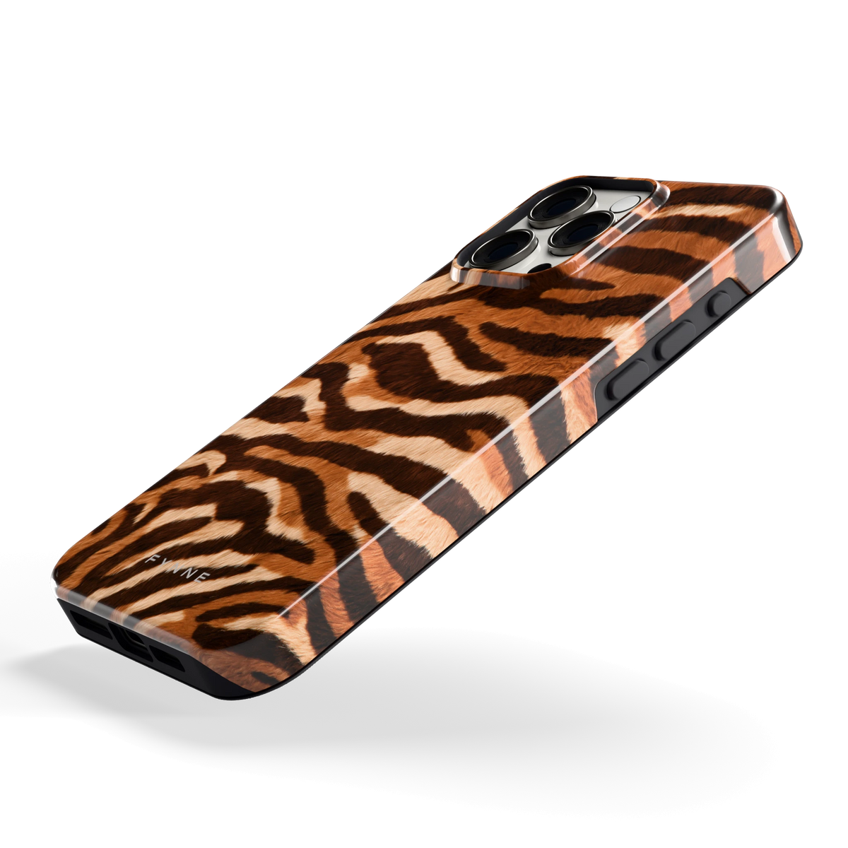 Caramel Zebra hoesje voor iPhone 15 Pro Max, schuin