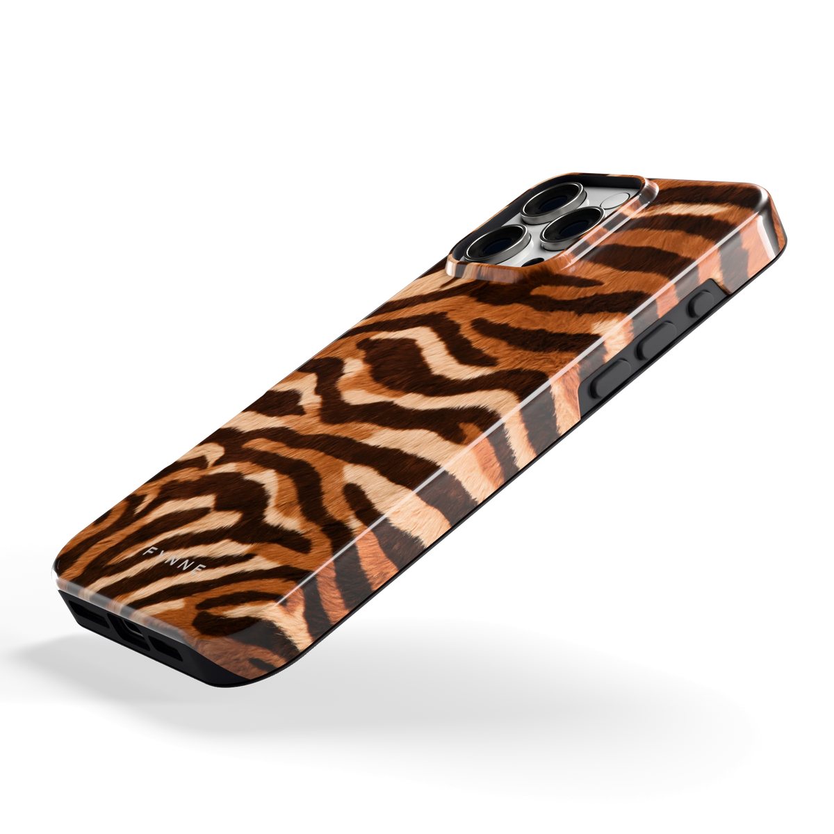 Caramel Zebra hoesje voor iPhone 16 Pro Max, schuin