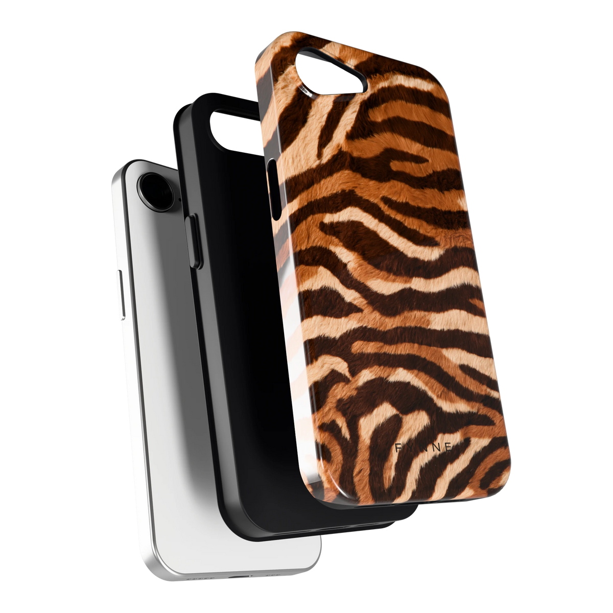Caramel Zebra hoesje voor iPhone 16e, los van de telefoon