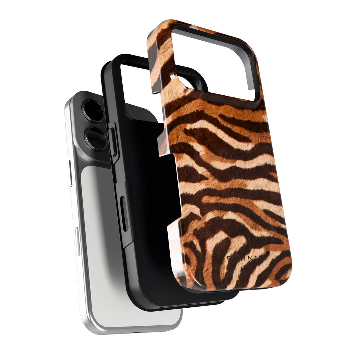 Caramel Zebra hoesje voor iPhone 17 Pro, los van de telefoon