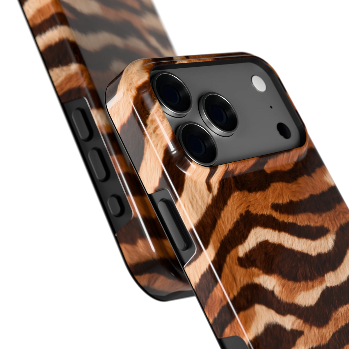 Caramel Zebra hoesje voor iPhone 18 Pro Max, close-up
