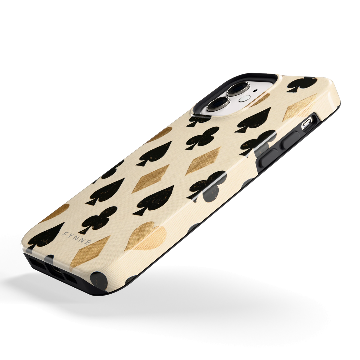 Kaartsymbolen hoesje voor iPhone 12, schuin