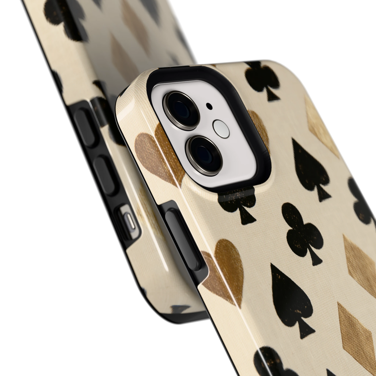 Kaartsymbolen hoesje voor iPhone 12, close-up