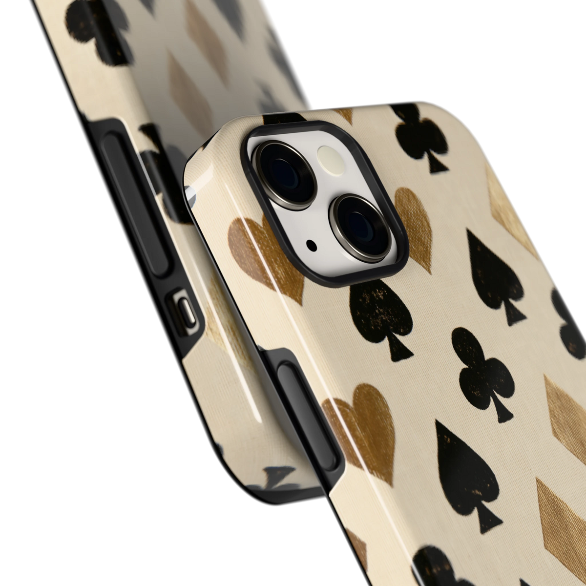 Kaartsymbolen hoesje voor iPhone 13, close-up
