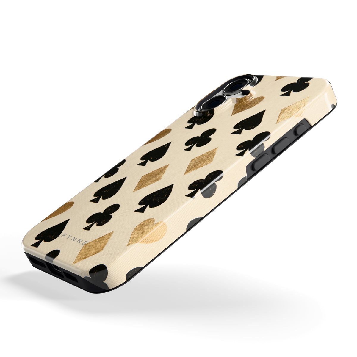 Kaartsymbolen hoesje voor iPhone 16 Plus, schuin