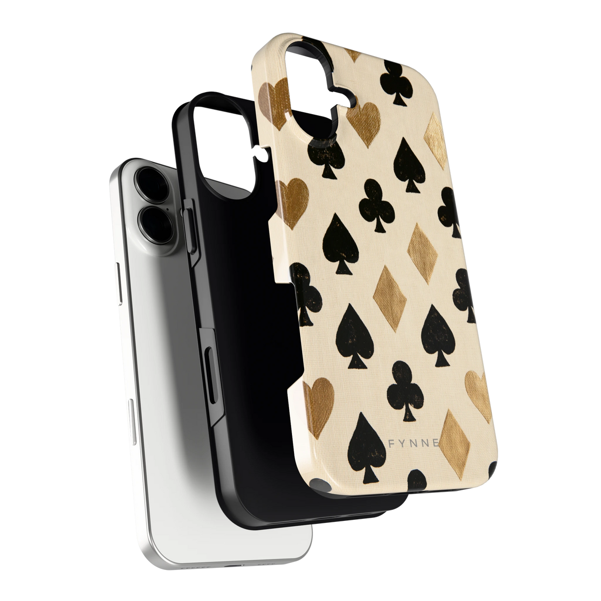 Kaartsymbolen hoesje voor iPhone 16 Plus, los van de telefoon