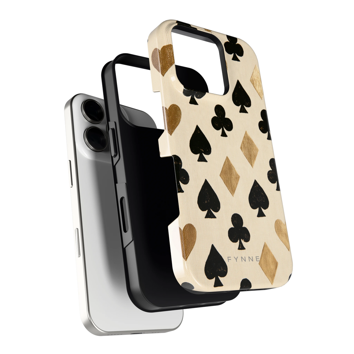Kaartsymbolen hoesje voor iPhone 16 Pro, los van de telefoon