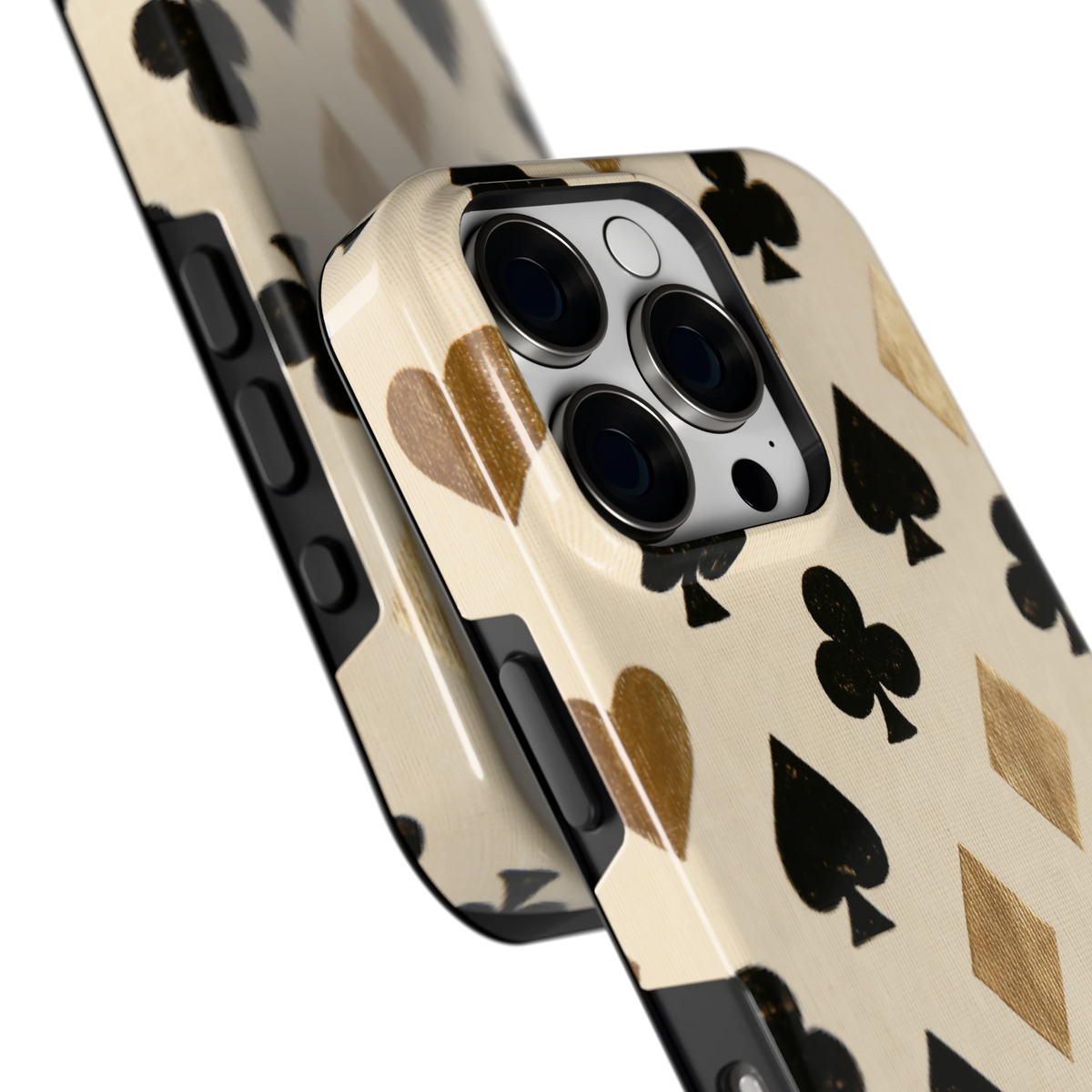 Kaartsymbolen hoesje voor iPhone 16 Pro, close-up