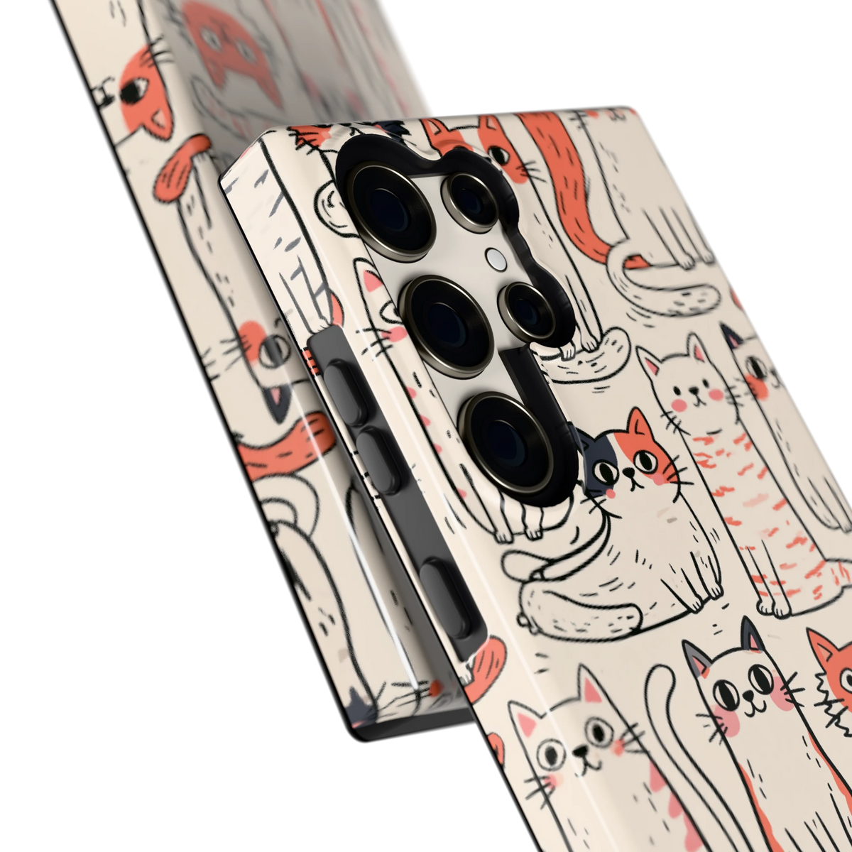 Kattenclub hoesje voor Galaxy S23 Ultra, close-up