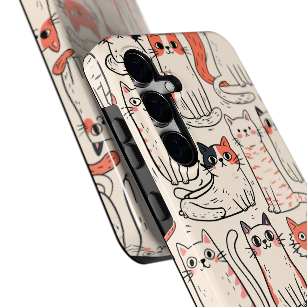 Kattenclub hoesje voor Galaxy S24 FE, close-up