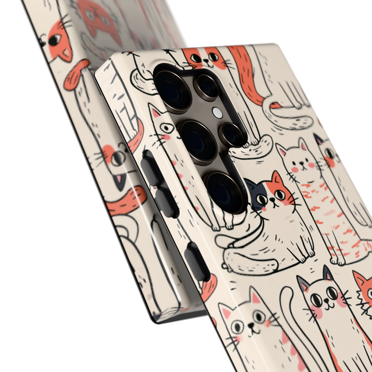 Kattenclub hoesje voor Galaxy S24 Ultra, close-up