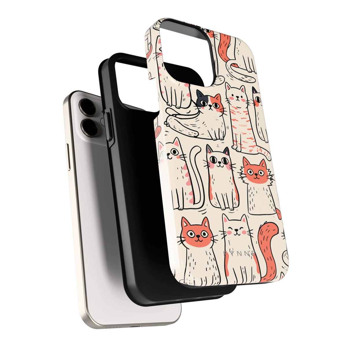 Kattenclub hoesje voor iPhone 12, los van de telefoon