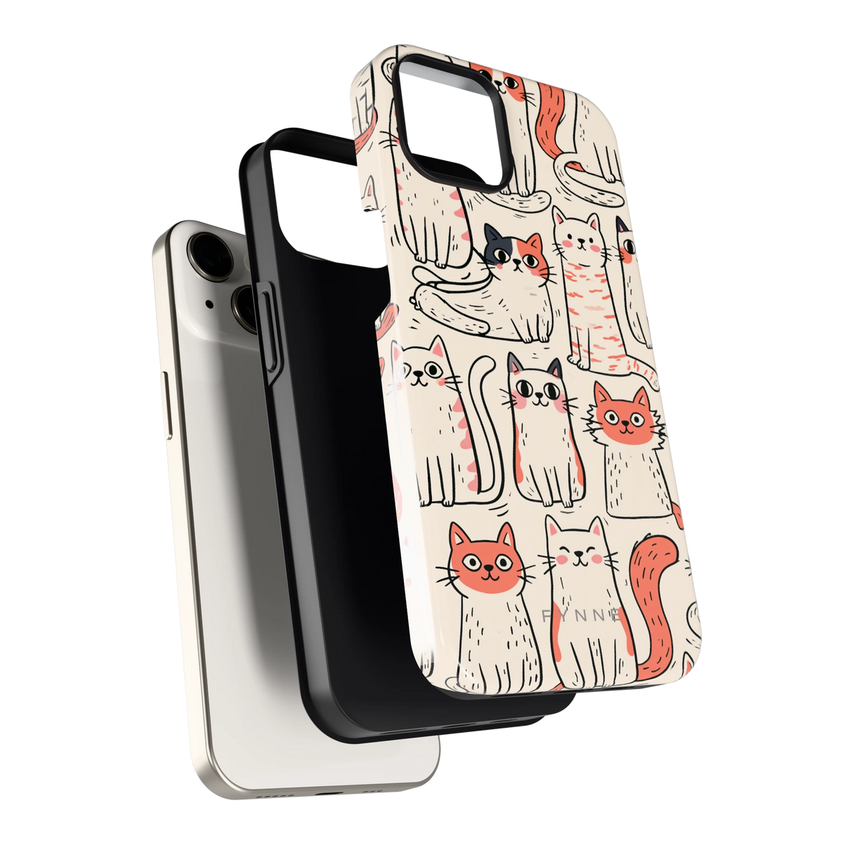 Kattenclub hoesje voor iPhone 13, los van de telefoon