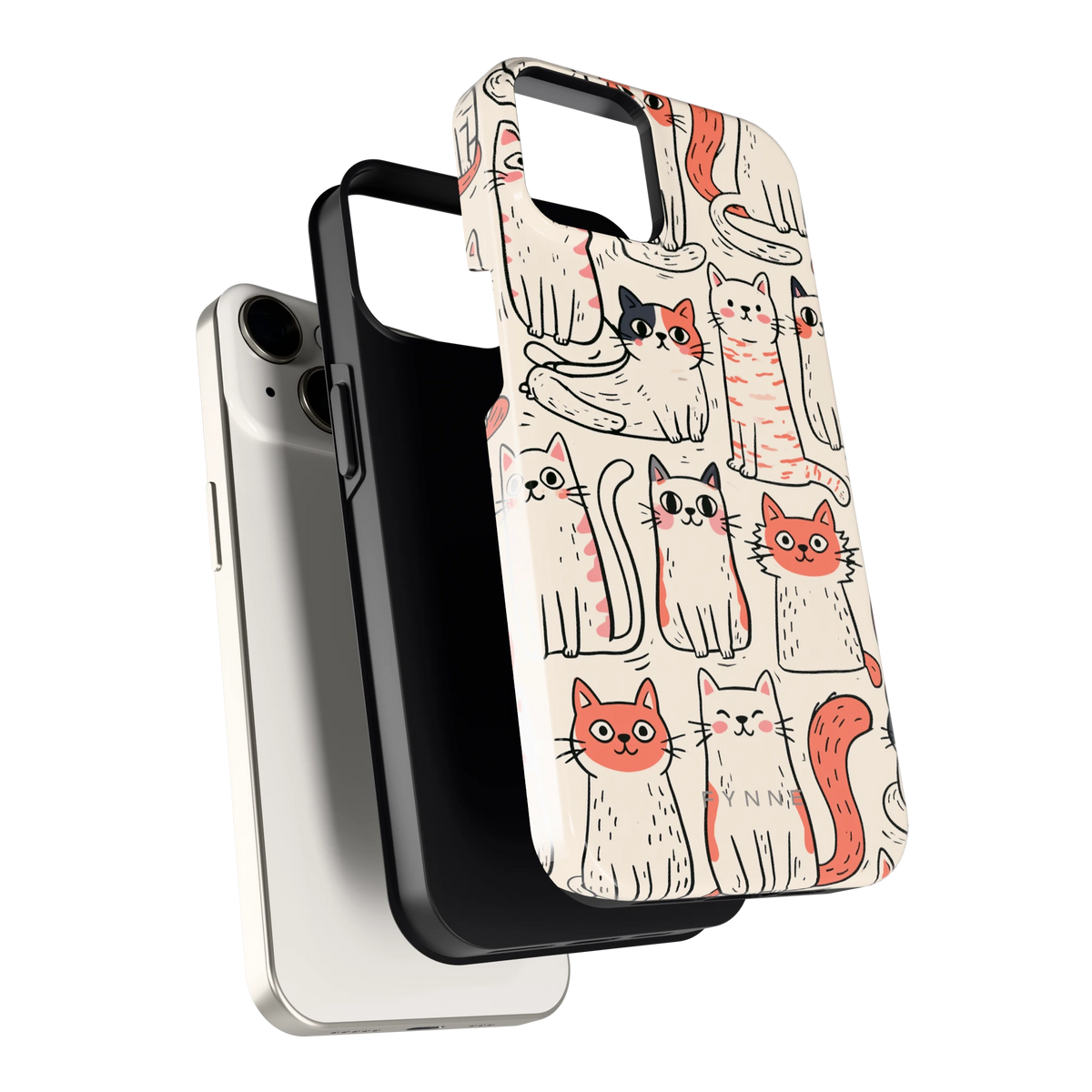 Kattenclub hoesje voor iPhone 14, los van de telefoon