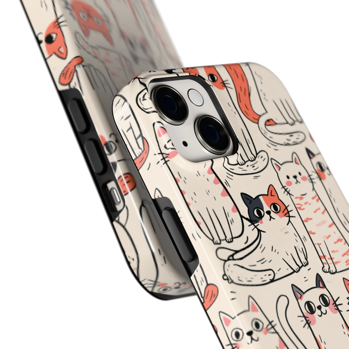 Kattenclub hoesje voor iPhone 14 Plus, close-up