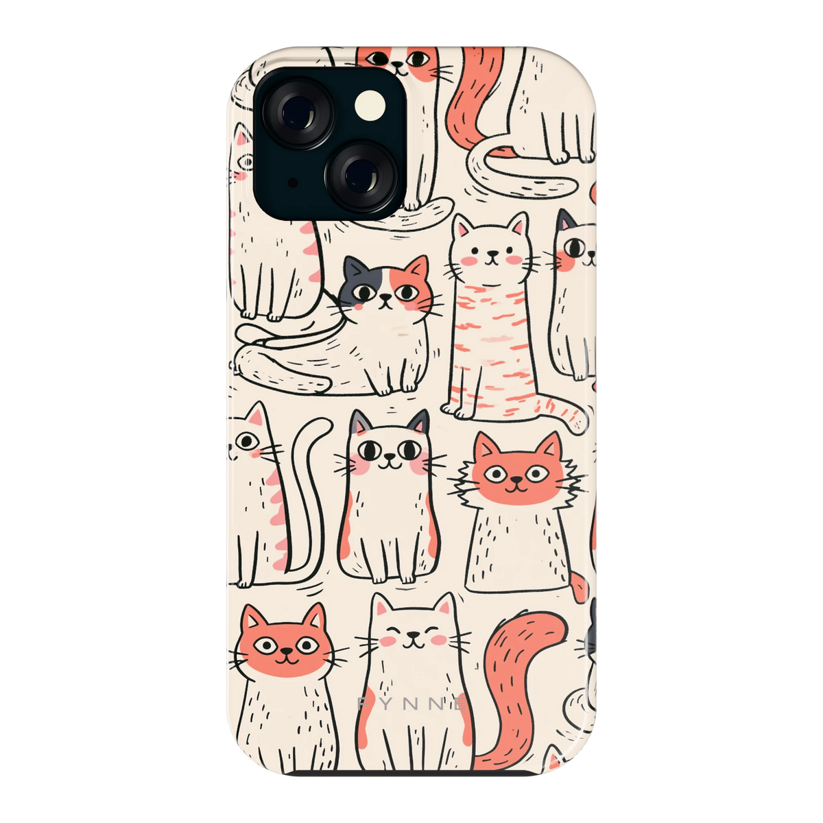 Kattenclub hoesje voor iPhone 15, achterkant