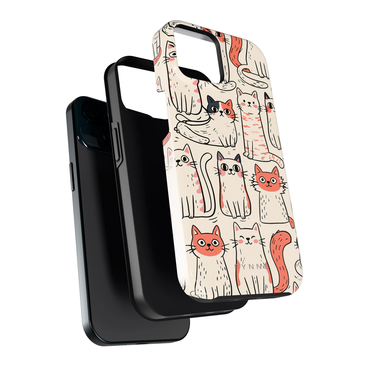 Kattenclub hoesje voor iPhone 15, los van de telefoon