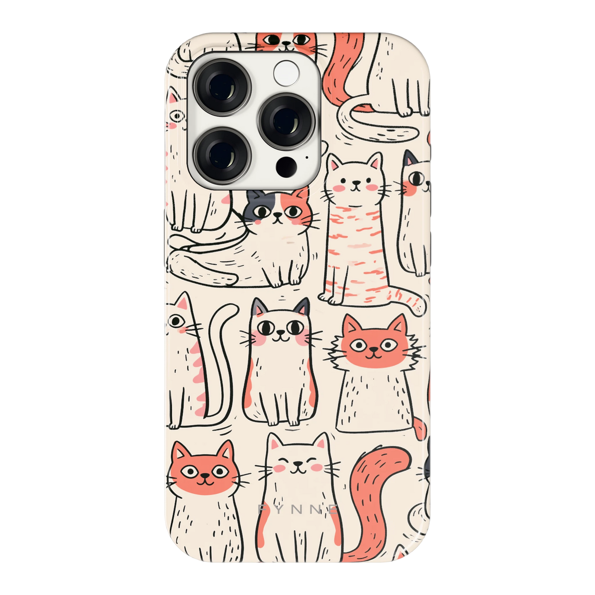 Kattenclub hoesje voor iPhone 15 Pro, achterkant