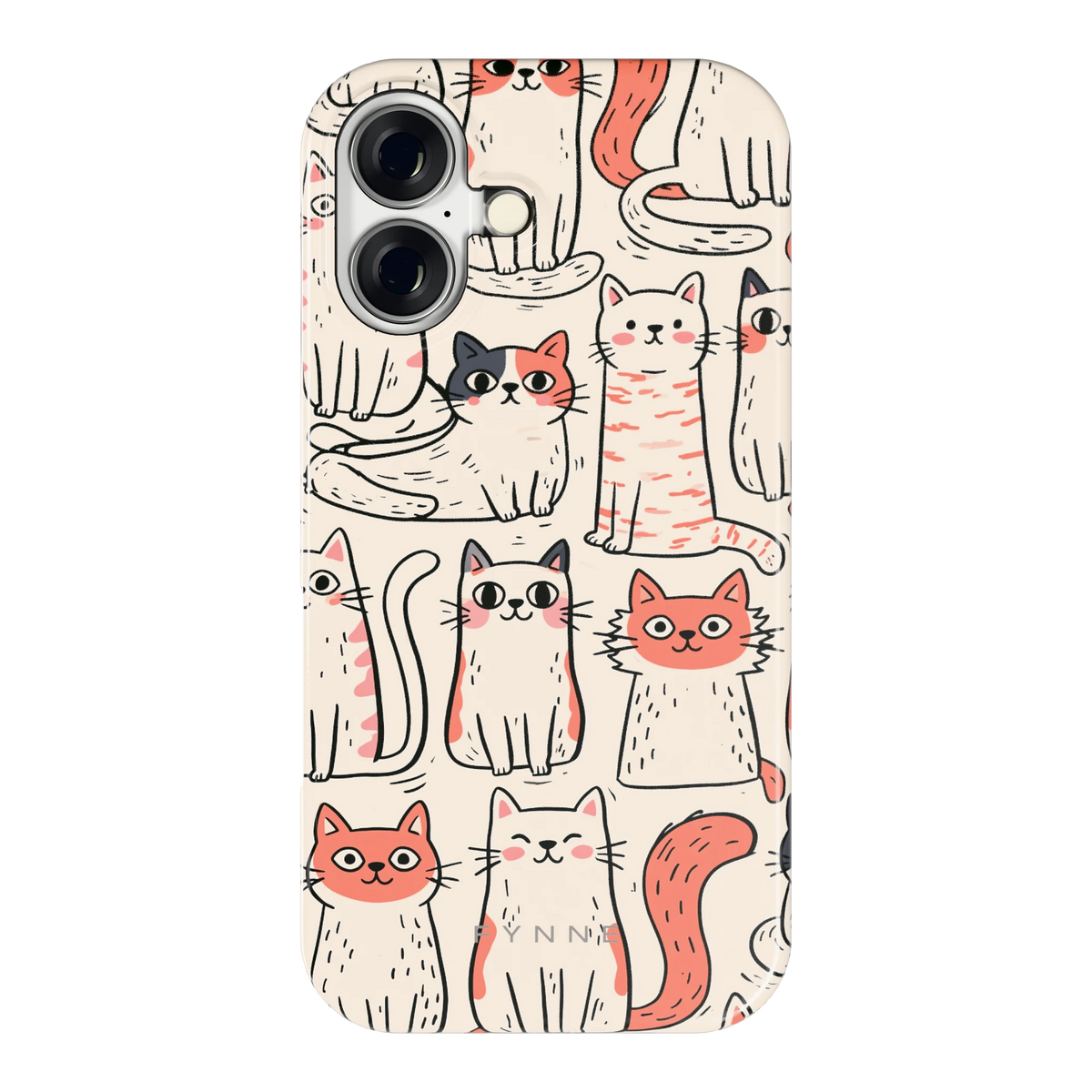 Kattenclub hoesje voor iPhone 16, achterkant