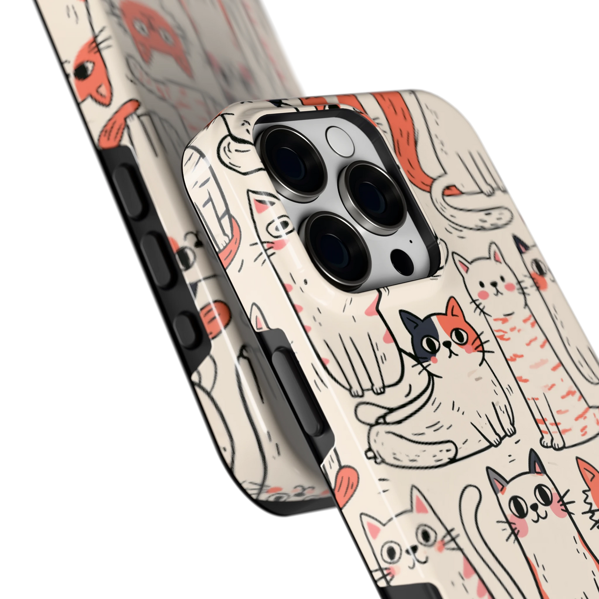 Kattenclub hoesje voor iPhone 16 Pro Max, close-up