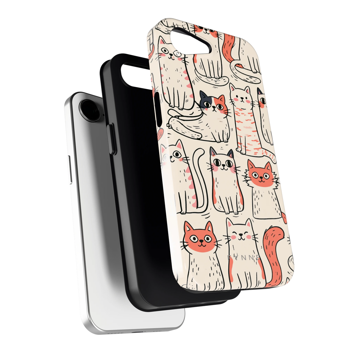 Kattenclub hoesje voor iPhone 16e, los van de telefoon