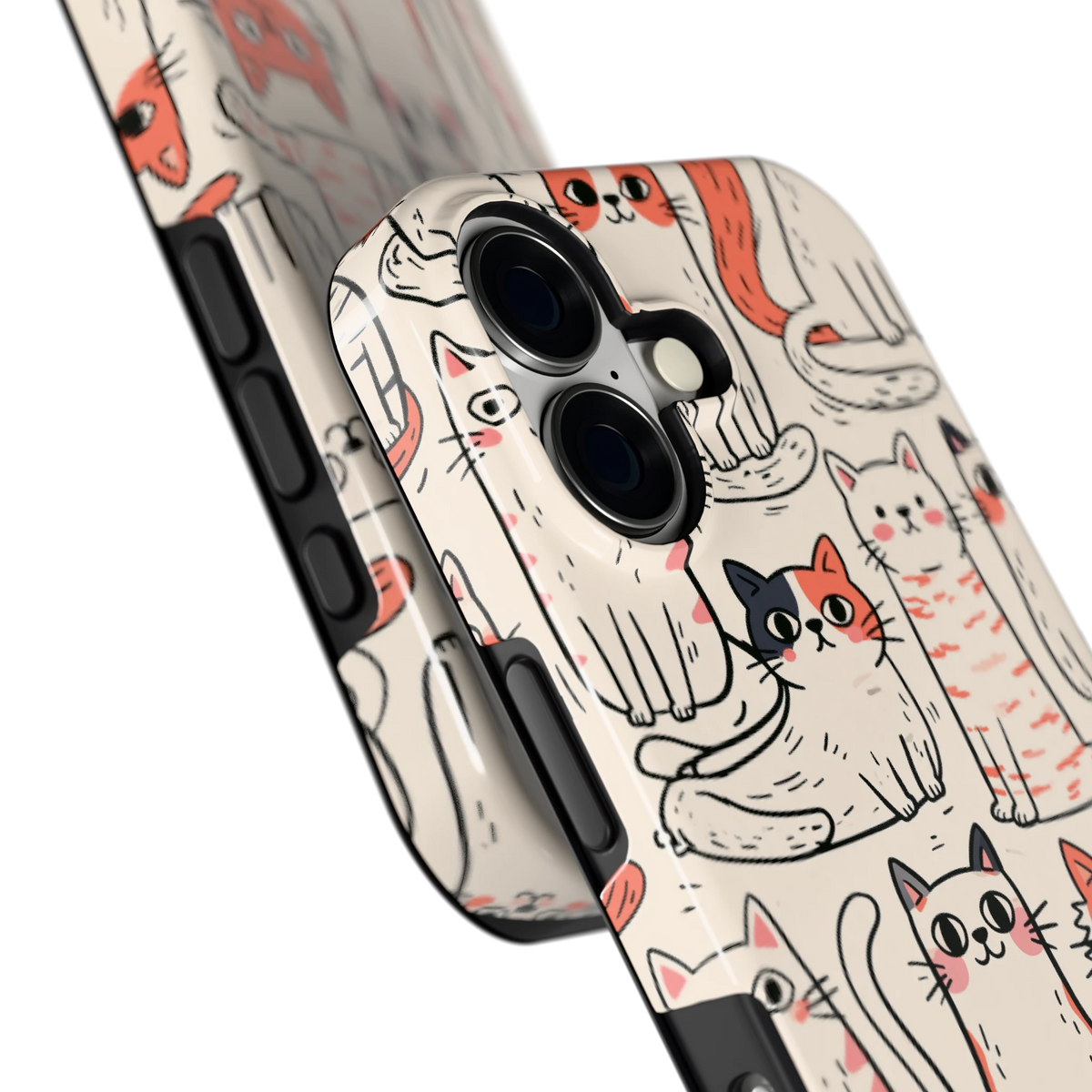 Kattenclub hoesje voor iPhone 17, close-up