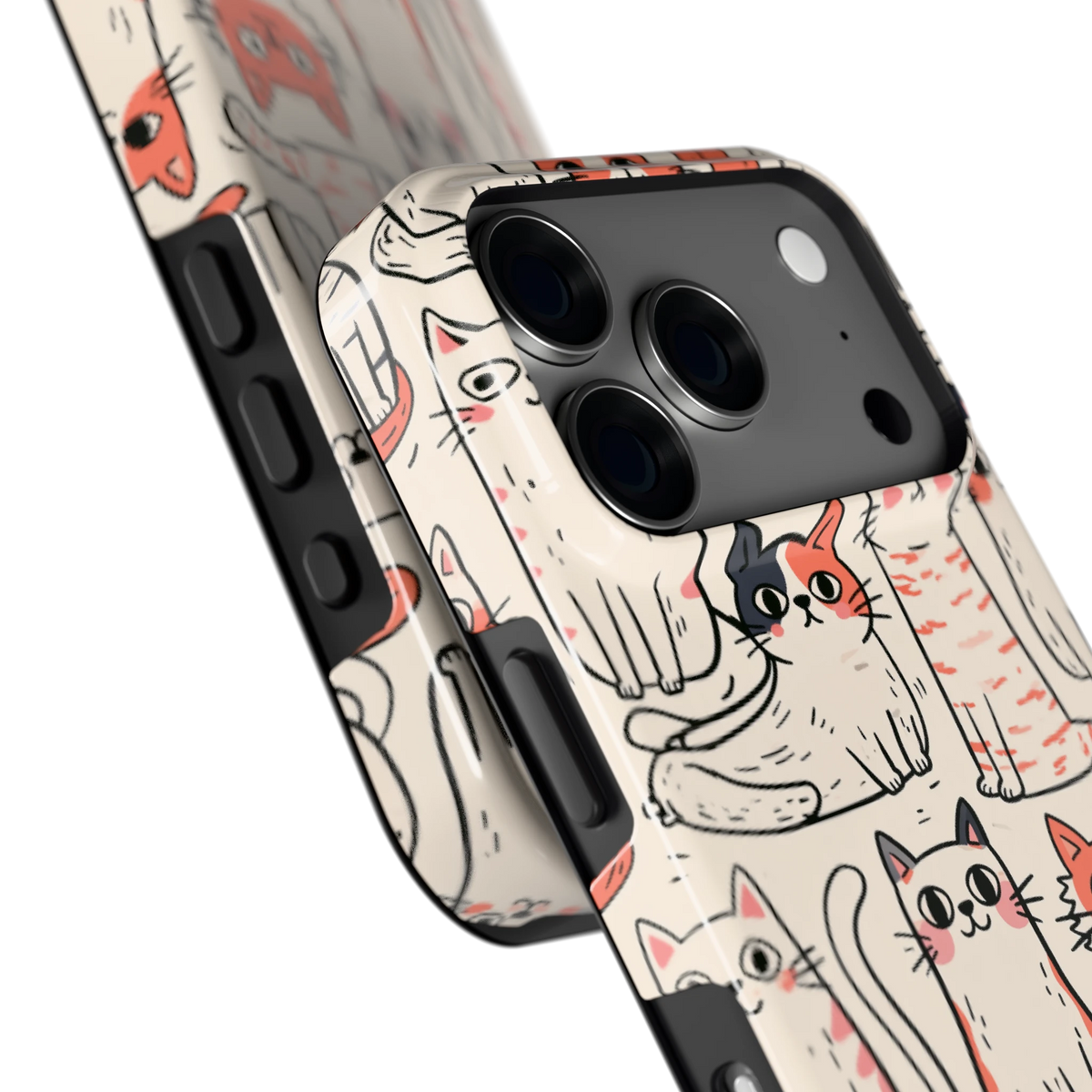 Kattenclub hoesje voor iPhone 18 Pro, close-up