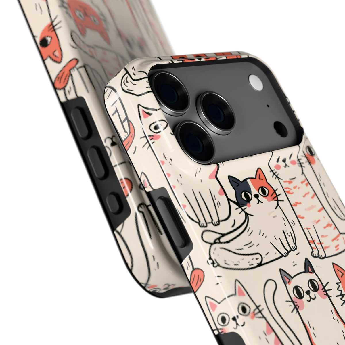 Kattenclub hoesje voor iPhone 18 Pro Max, close-up