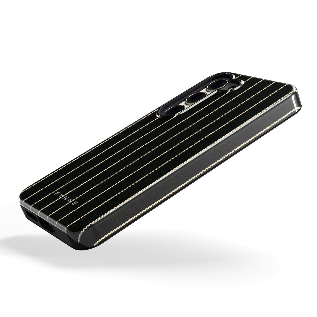 Krijtstreep hoesje voor Galaxy S23, schuin