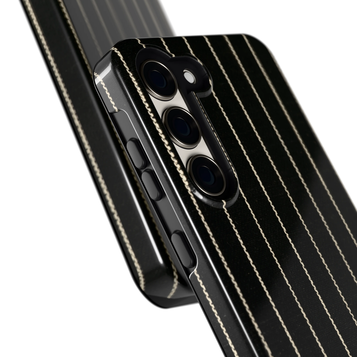 Krijtstreep hoesje voor Galaxy S23, close-up