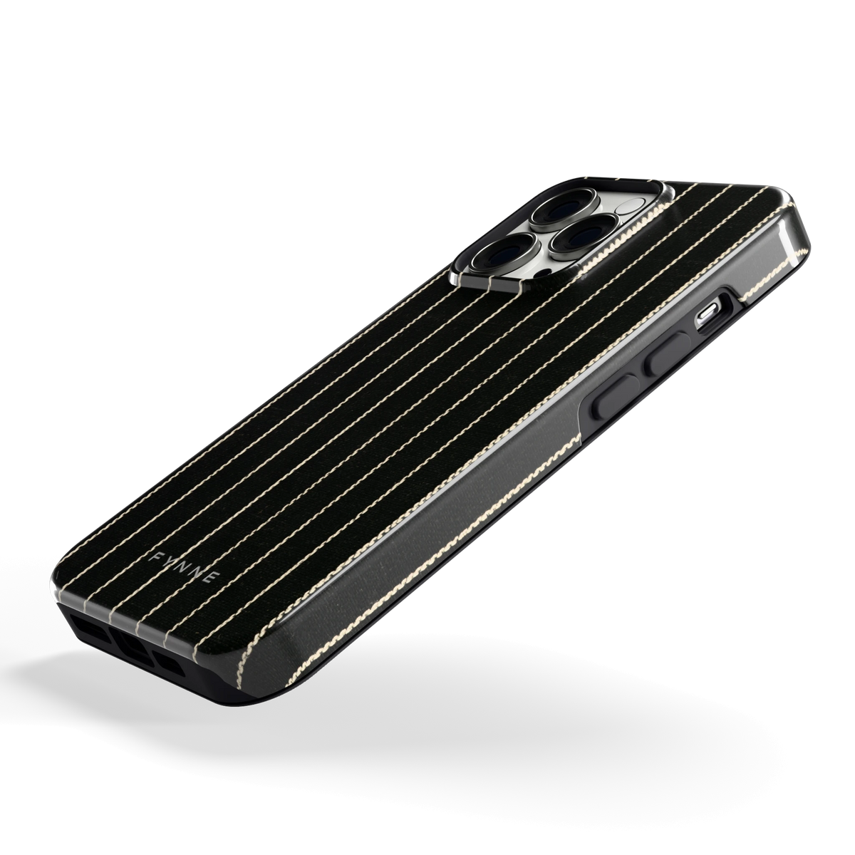 Krijtstreep hoesje voor iPhone 13 Pro, schuin