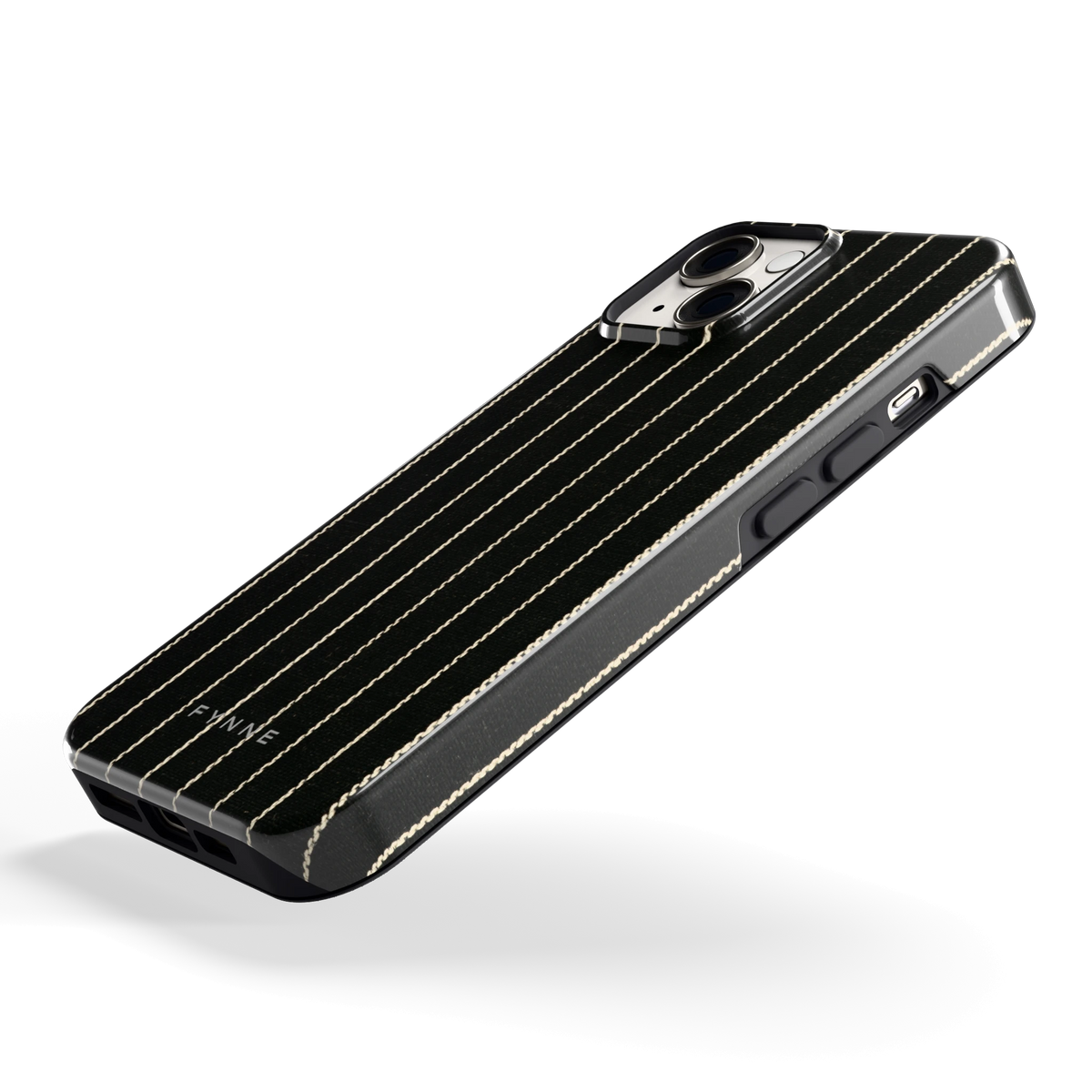 Krijtstreep hoesje voor iPhone 14, schuin